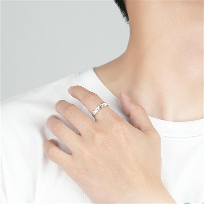 Trendy 925 Silver Ring For Men Women Jewelry Fashion Moon Sun Design Couple Ring Adjustable For Lover Wedding Accessories