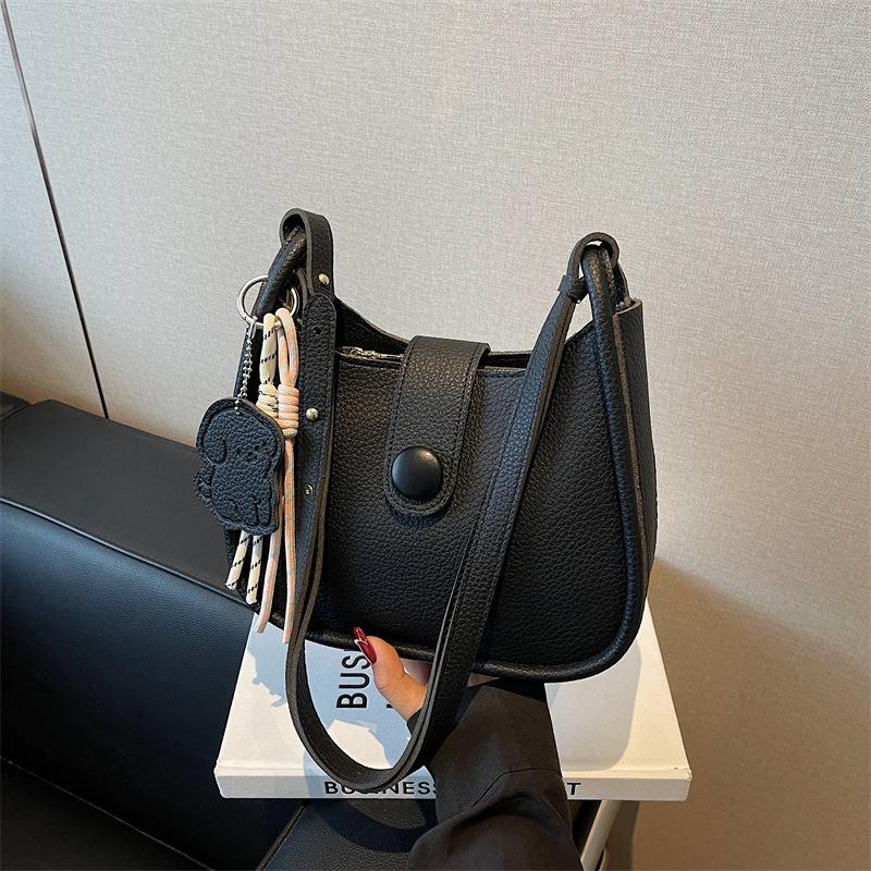 Popular Small Bag Women's New Simple and Versatile Shoulder Messenger Bag Textured Bucket Bag