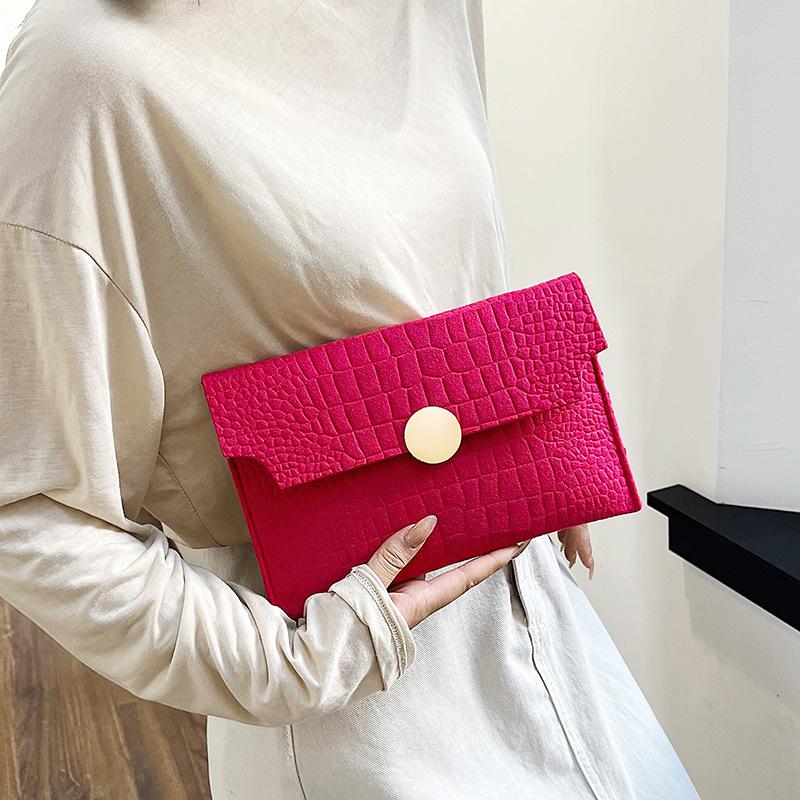 Women Felt Wallet for Women Coin Purse Large Capacity Fashi Small Coin Envelope Bag Wallet Closure Solid candy colors Handbag