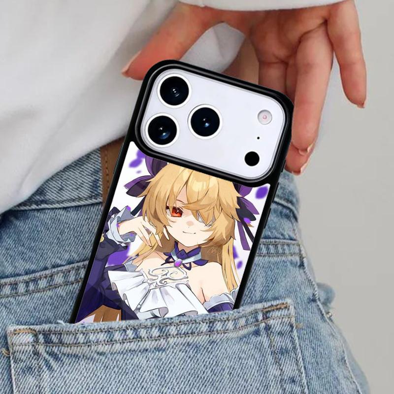 

Anime Genshin Impact Fischl Phone Case for iPhone 16e 15 14 13 12 17 Pro Max Plus Air 17pro Cover Coque iPhone 12 Pro