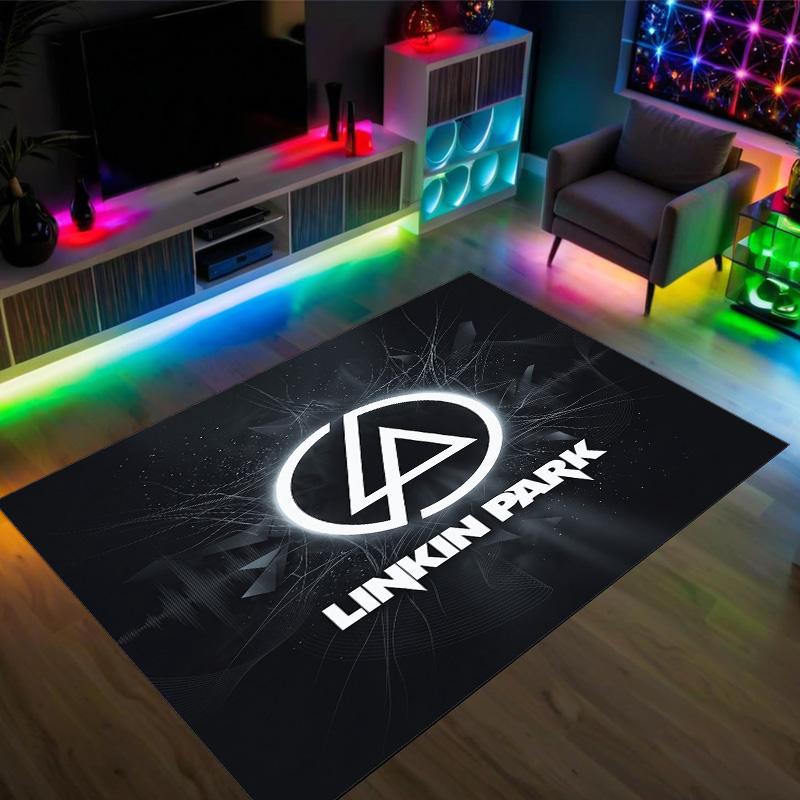 Linkin Park Design Crystal Velvet Carpet Cozy Non?Slip Printed Rug For Bedroom Living Room Entrance