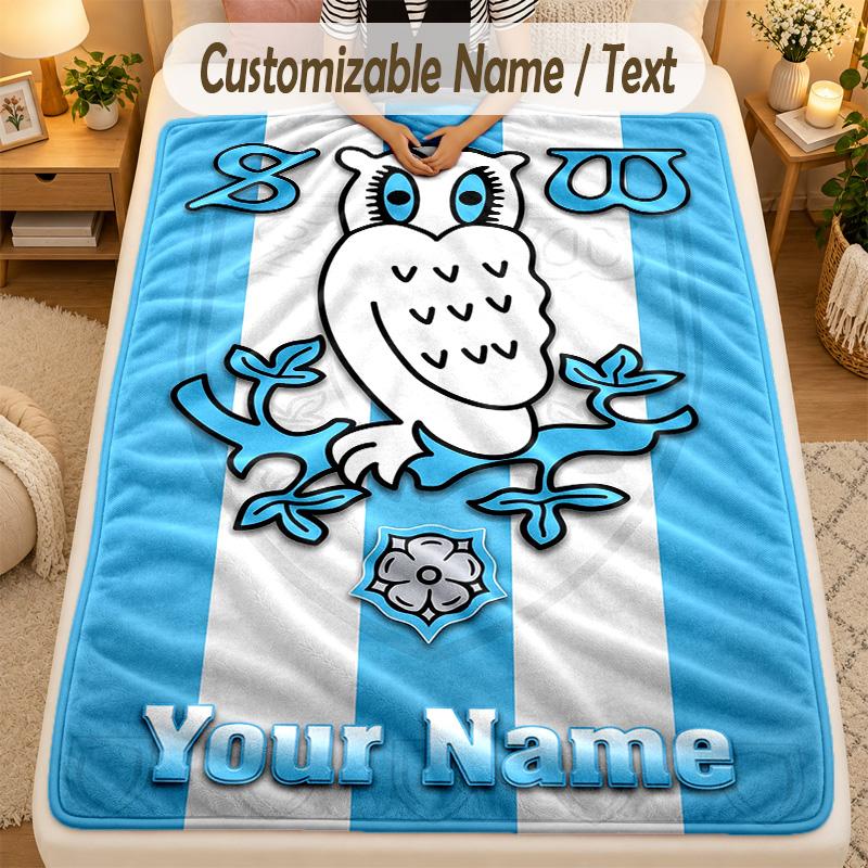 Flannel BlanketSheffield Wednesday FC Custom Name Text Personalized Soft Warm Throw Blanket Home Decor Gift