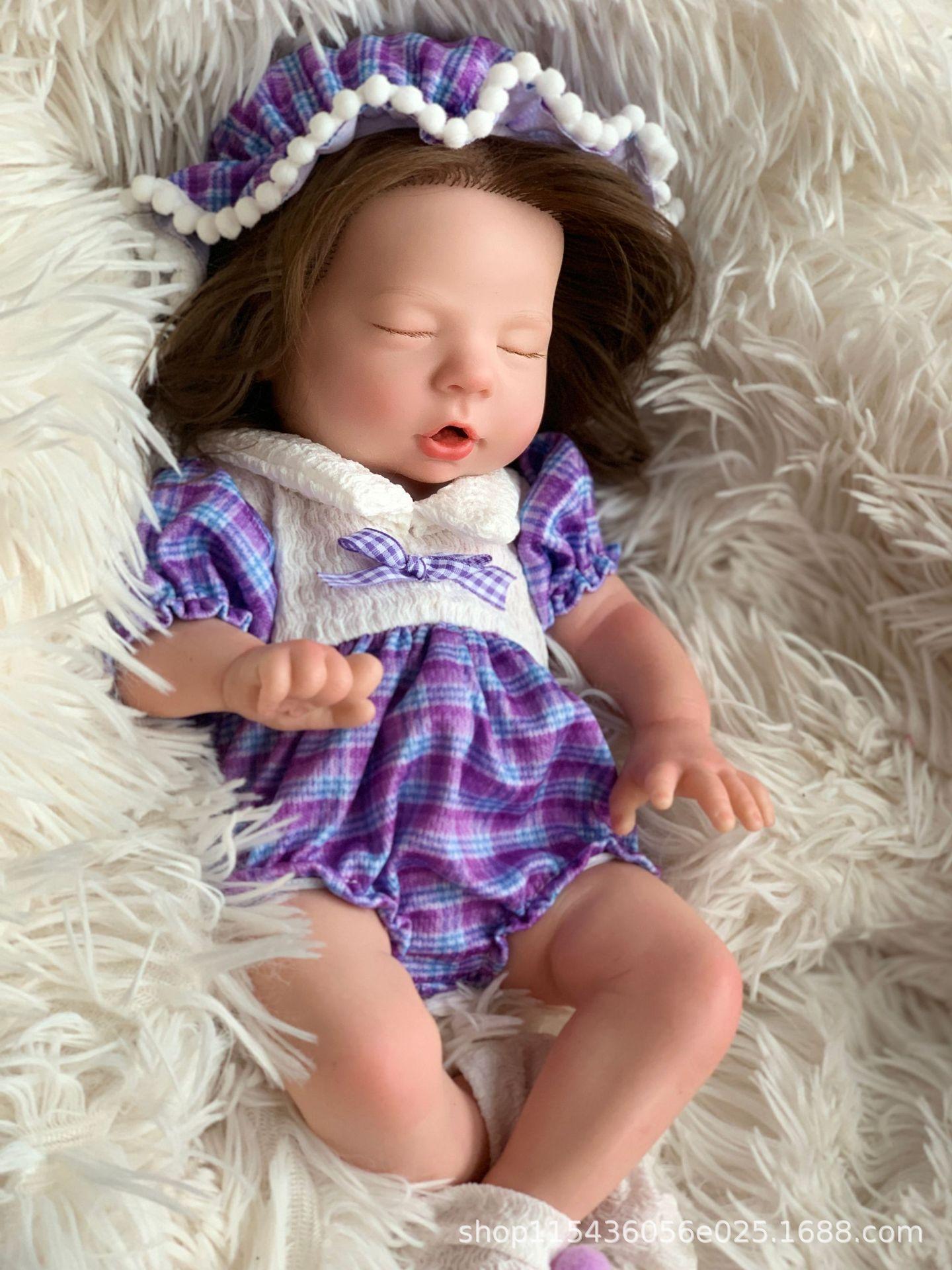 

Твердый силиконовый Rebirth Мини-кукла Мягкий игровой домик Игрушка в подарок 30cm фиолетовый