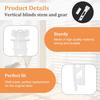 12 Sets Vertical Blinds Replacement Stem and Gear, White Vertical Blinds Repair Kit for Window Carrier Headrail Carrier Stem Blind Curtain