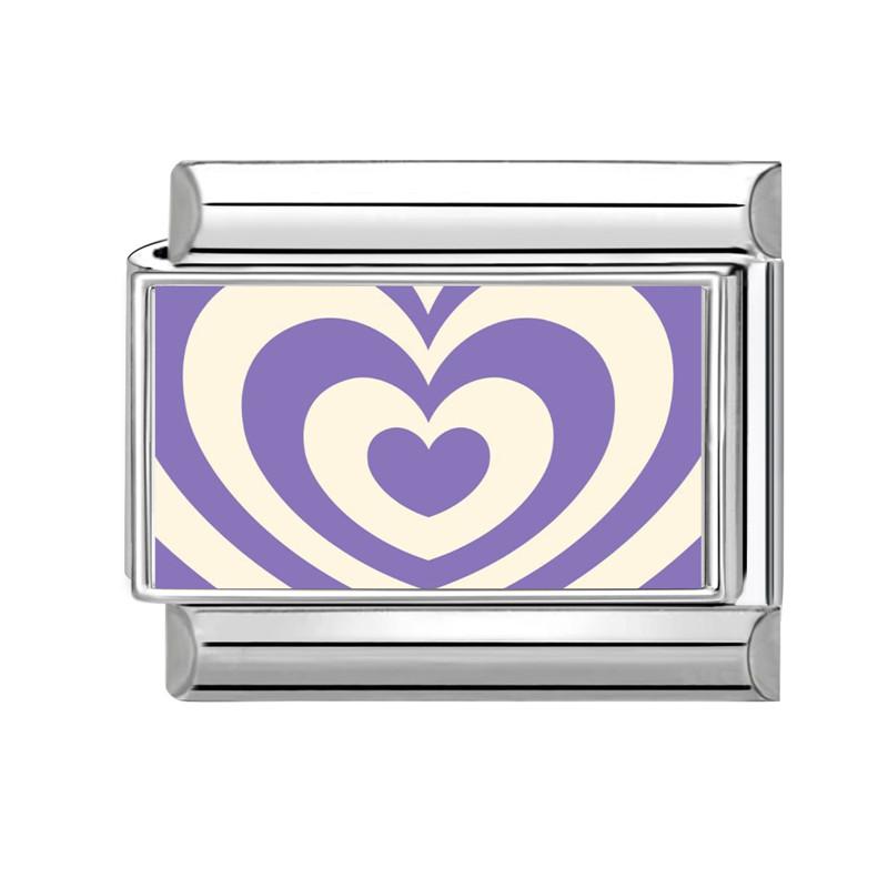 

1 Piece 304 Stainless Steel Purple Exquisite Italian Charm Links For DIY Bracelet Jewelry Making Fit 9mmRectangle 10mm x 9mm 10x9mm