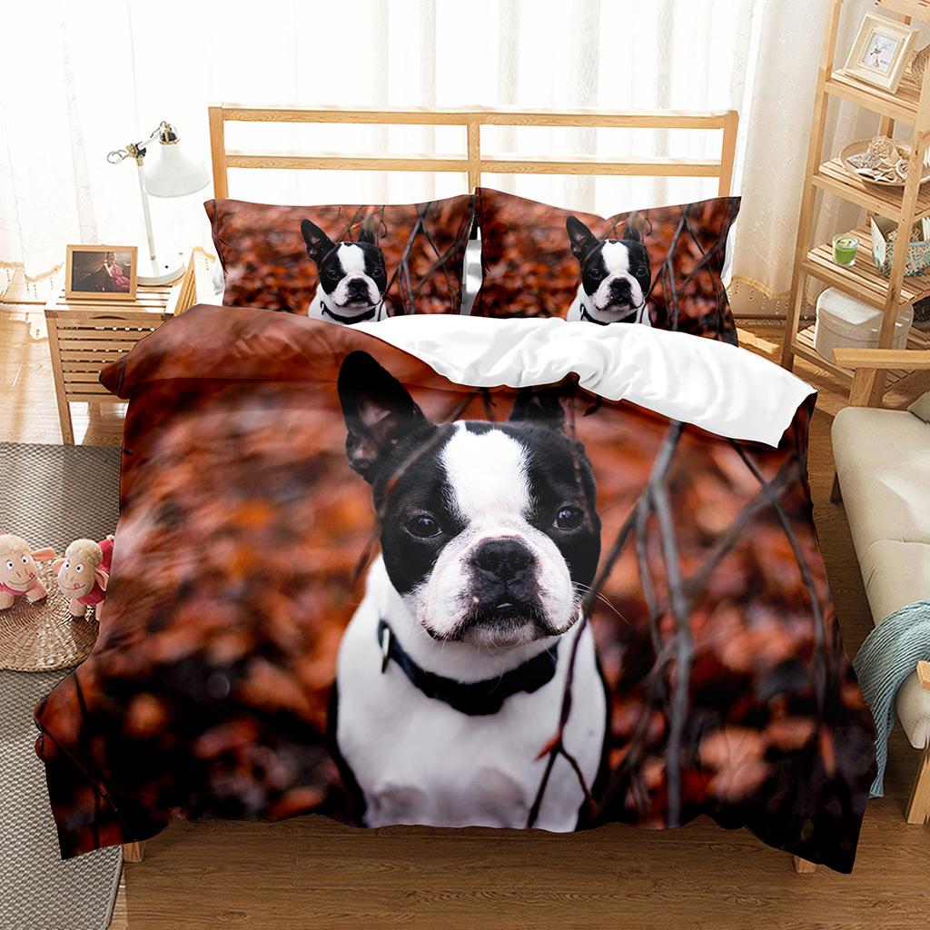 Zestaw poszewek na kołdrę French Bulldog Cute Dog Poliester Poszewka na kołdrę Twin Full Size Dla dzieci nastolatków dorosłych Wystrój sypialni Zestaw pościeli