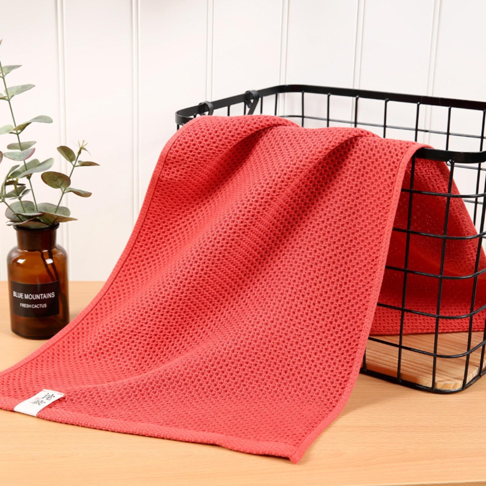 

Полотенце Honeycomb, хлопковое впитывающее полотенце для лица One Size красный