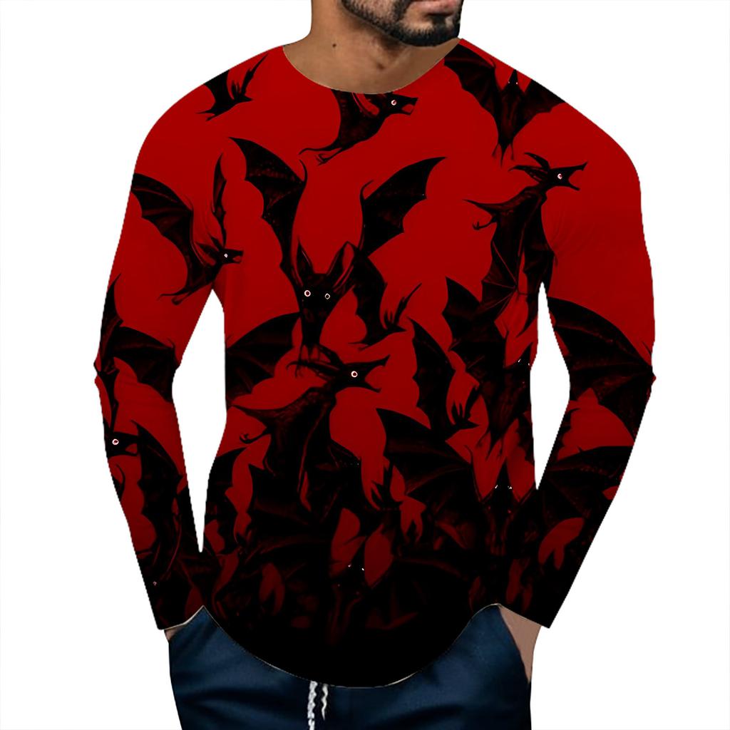 Halloween Blood Bat 3D Print T-Shirts Men Woman Long Sleeve Hip Hop T Shirt Streetwear Harajuku Pullovers Tees Top Kids Clothing