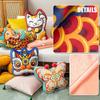 3D Printing Velvt Flannel Quilt Chinese Traditional Dance Lion Embroidery Air Conditioning Blanket And Cushion  Sofa Car Decor
