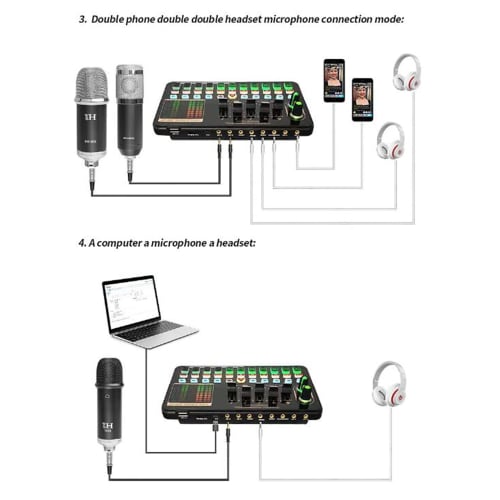 Live Sound Card V10 Bluetooth K Song Computer Sound Card Stereo Dual Mobile Phone Douyin Live Sound Card Set B