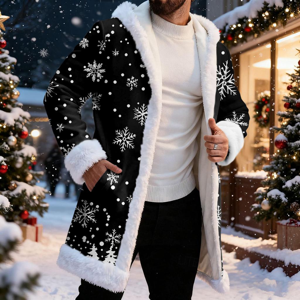 Erkek Günlük Noel Baskılı Ceket