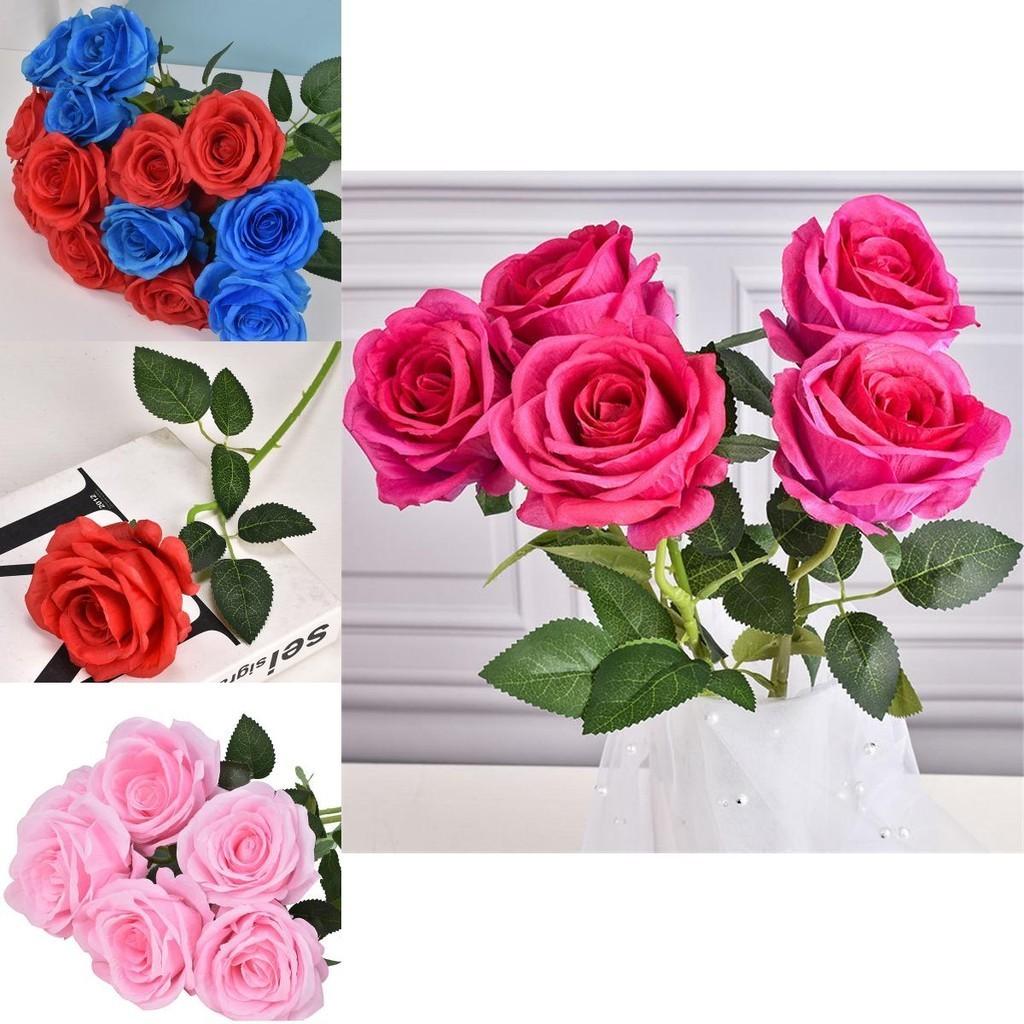 50cm Long Stem Artificial Roses Elegant Fake Silk Flowers For Wedding Home Decor