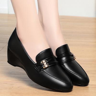 Fashion Luxury Designer Women Loafers Flat Shoes Height Increasing Black Footwear Slip-on Moccasins Casual Wedge Soft Leather Shoes