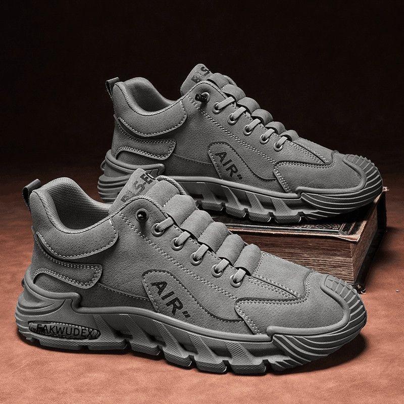

Men s shoes 2025 spring construction site work non-slip and wear-resistant one-pedal board shoes outdoor sports and leisure shoes mountaineering shoes 44 сірий колір