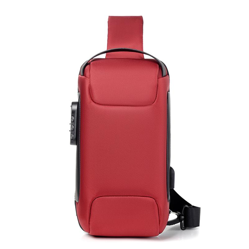 Men's Waterproof Oxford Crossbody Bag Anti Theft Sling Bag Multifunction Chest Bags Travel Shoulder Bag with USB Charging Port