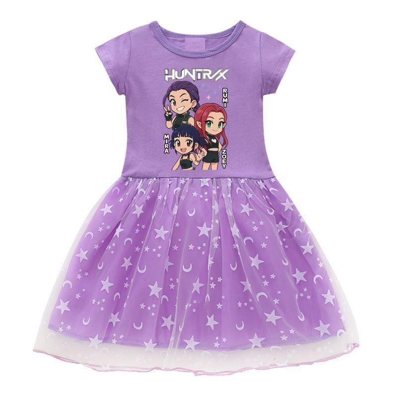 Children's Fashion Kpop Witch Hunt Group Tulle Dress Summer Girl Princess Dress