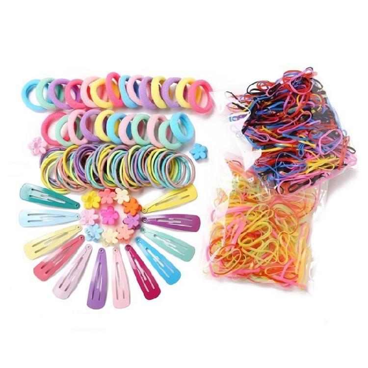 Weiches Stirnband- und Scrunchie-Set, Mehrfarbige Haargummis für Frauen