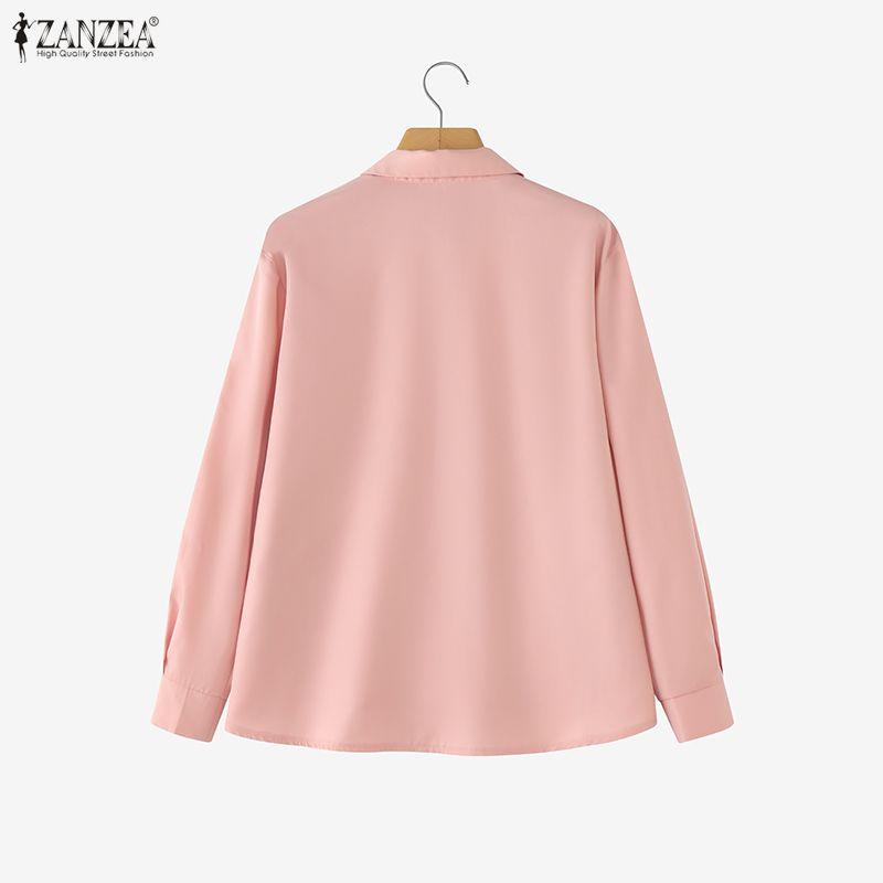 ZANZEA Dámská ležérní halenka s dlouhým rukávem s límečkem