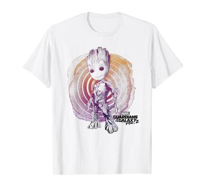 Marvel Guardians of the Galaxy Vol 2 Groot Watercolor Swirl T-Shirt
