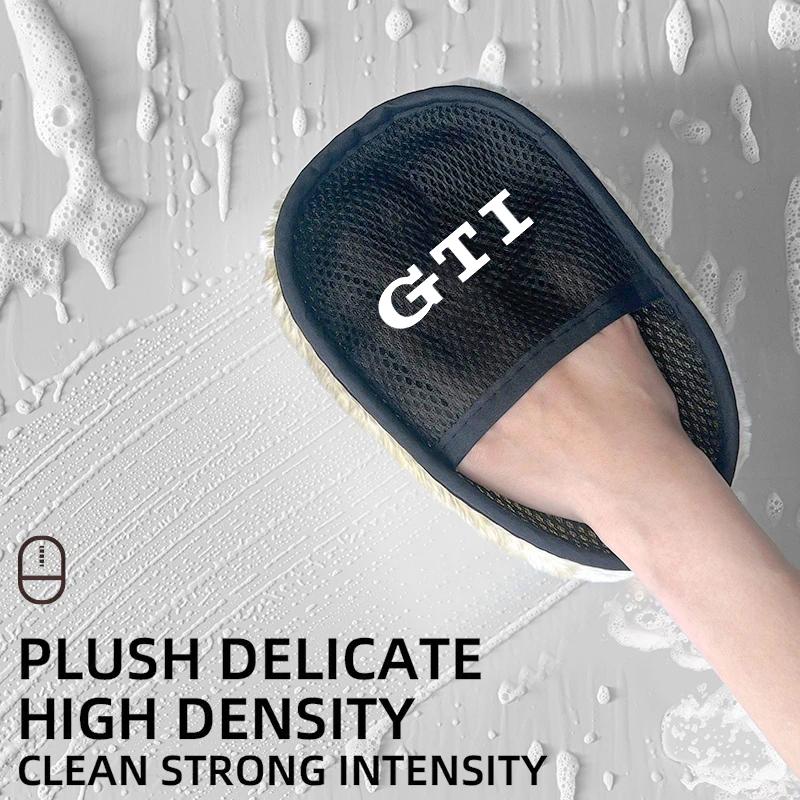 

2026 Hot For Volkswagen VW Car Styling Wool Soft Car Washing Gloves Cleaning Brush For VW Scirocco Polo T5 Passat b6 Golf mk5 Ti