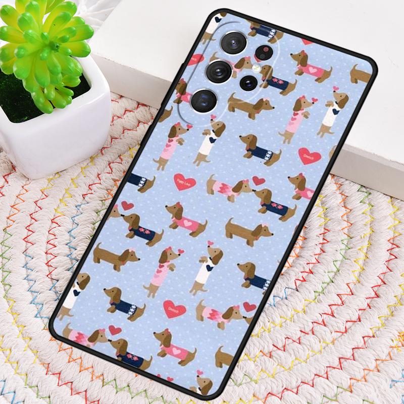 Cartoon Dachshund Sausage Dog Phone Case for Samsung Galaxy note 10 pro S26 Ultra S23 S24 FE S25 S21 S22 PLUS shockproof Cove