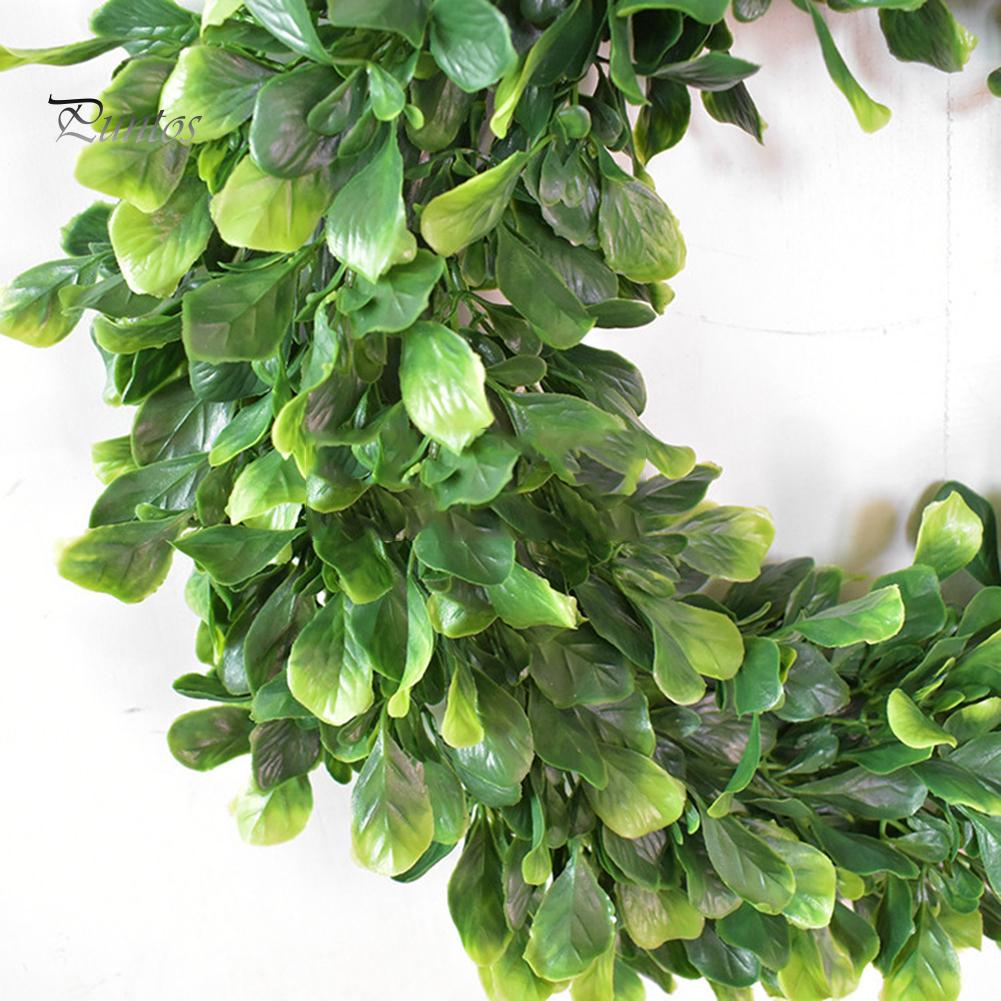 42cm Artificial Green Leaves Wreath Garland Showcase Front Door Wall Decoration