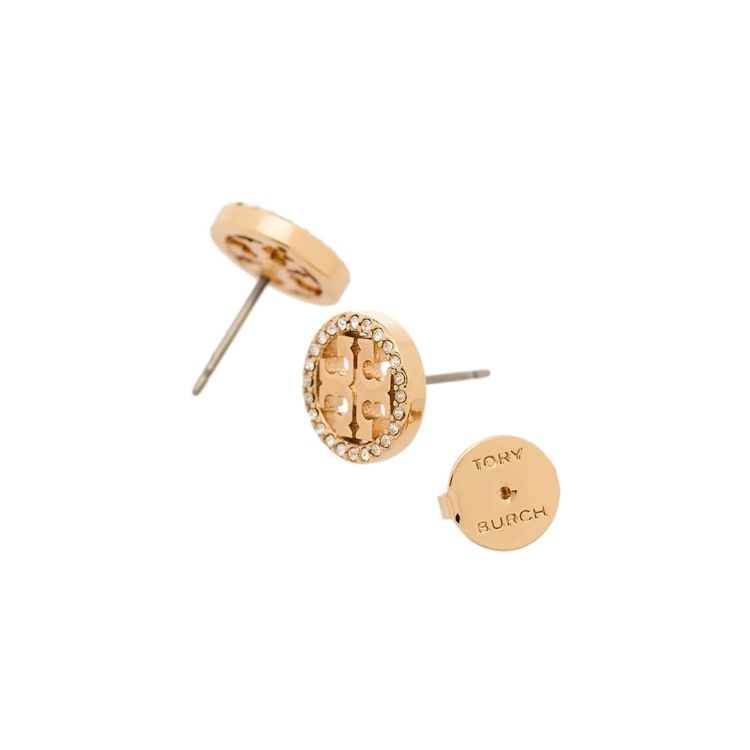 Tory Burch Classic Logo Earrings With Diamonds Women earrings Gold 53422-783