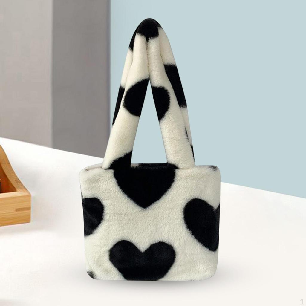 Autumn Winter Plush Tote Shopping Dating Bag Single Shoulder Handbag Underarm Cute Top