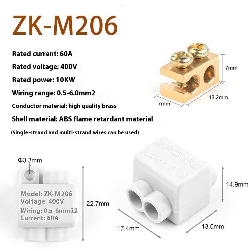 

1/3PCS Screw Wiring Terminal Block High Power 1 In Multiple Out Cable Splicing 60A/400V 1-6mm2 Wire Connector