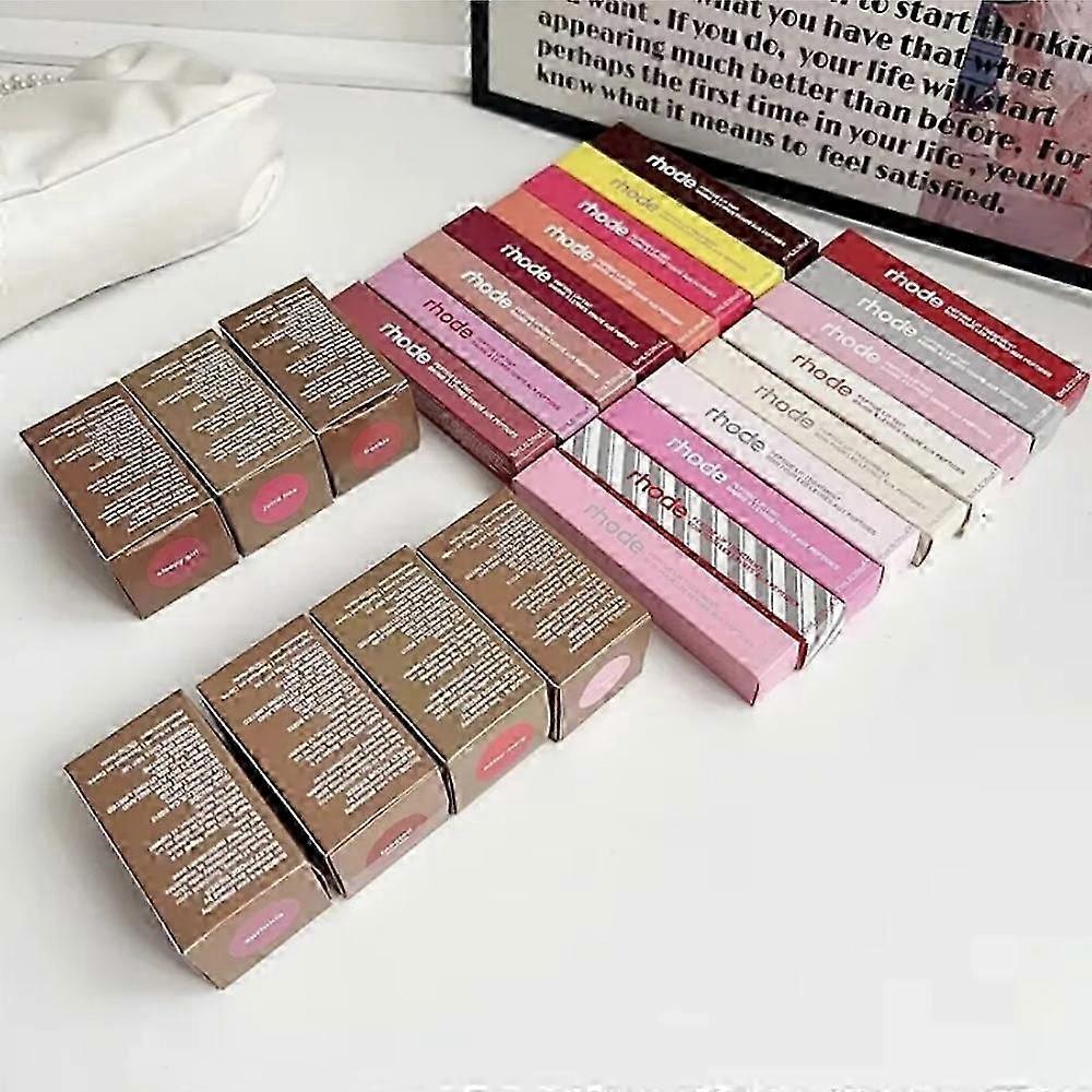 Conjunto de Bálsamos Labiais Rhode: 4 Peças de Tratamento Labial com Peptídeos de Longa Duração com Brilho Labial Hidratante, 10ml/0,3 fl oz Cada