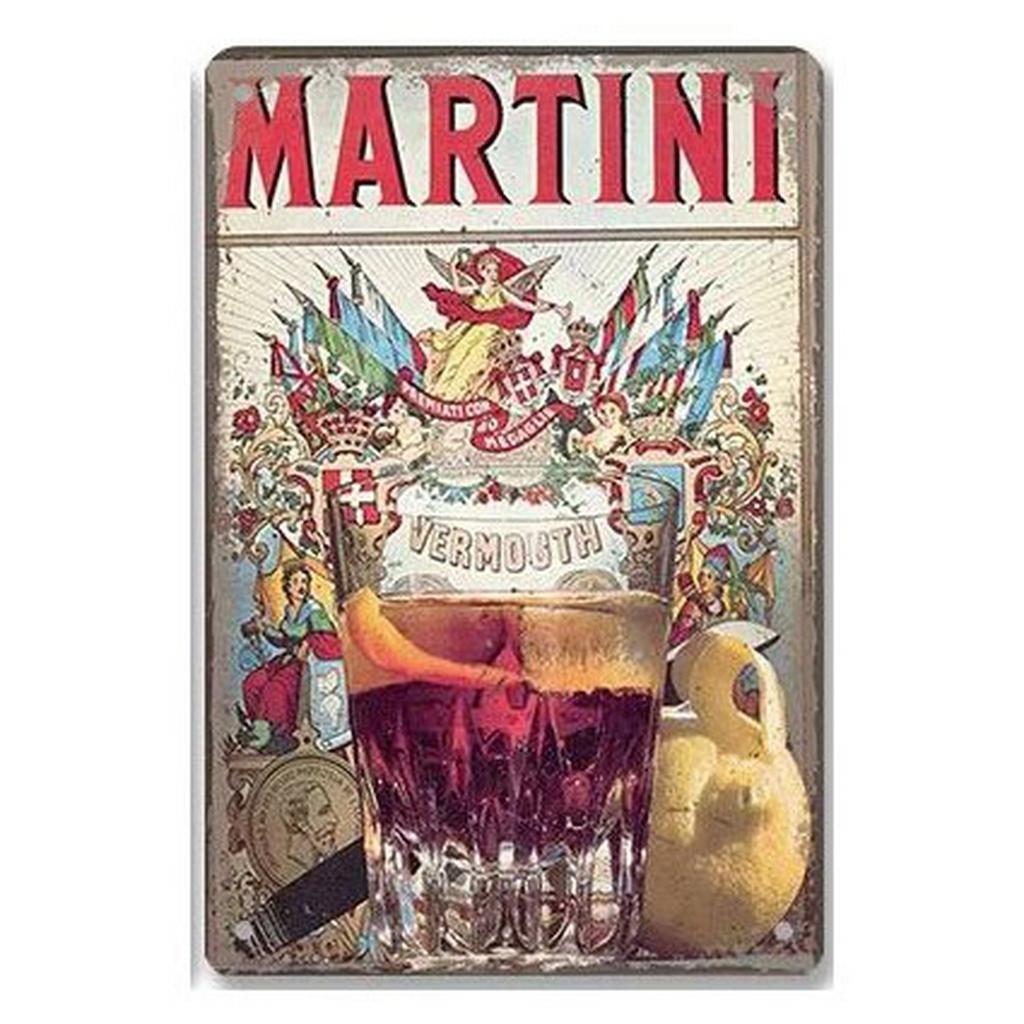 Campari Metal Tin Signs Martini Wall Decoration Plaque Vintage Art Poster Iron Painting for Man Cave Home Cafe Garden Club Ba