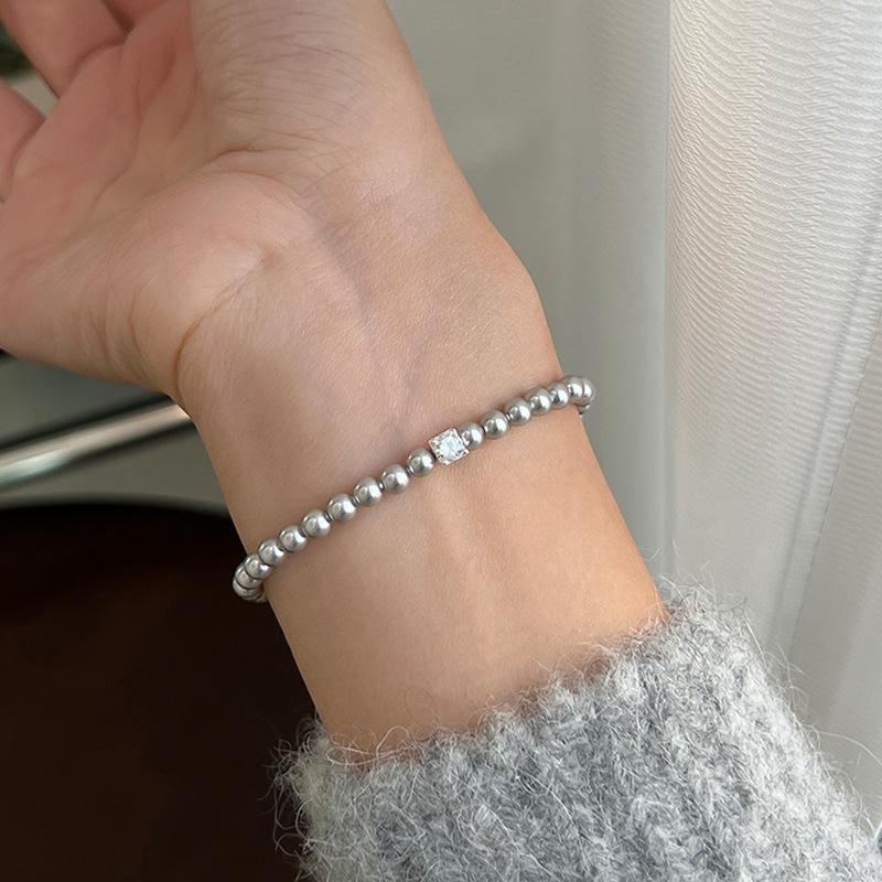 French Retro Pearl Zircon Bracelet Women'S Light Luxury High Sense Exquisite Fashion Temperament Elegant Versatile Bracelet Jewelry