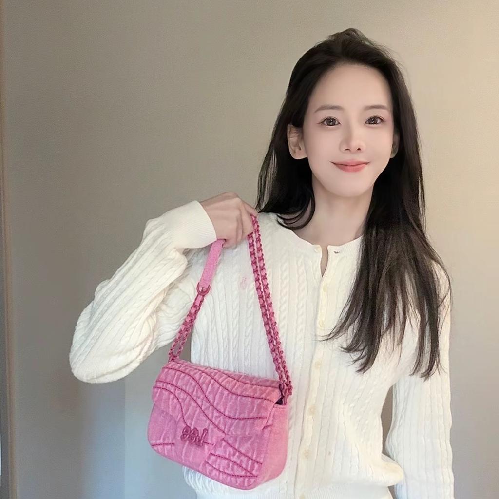 New Lee Denim Crossbody Bag Regular Women's Rose Red LE240102M-116