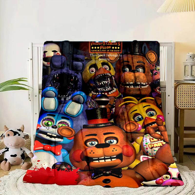 Five Nights At bears Horror Blanket Flannel Blanket for bed, sofa, Camping, Hiking, Picnic Essentials, gift for family Fan gifts