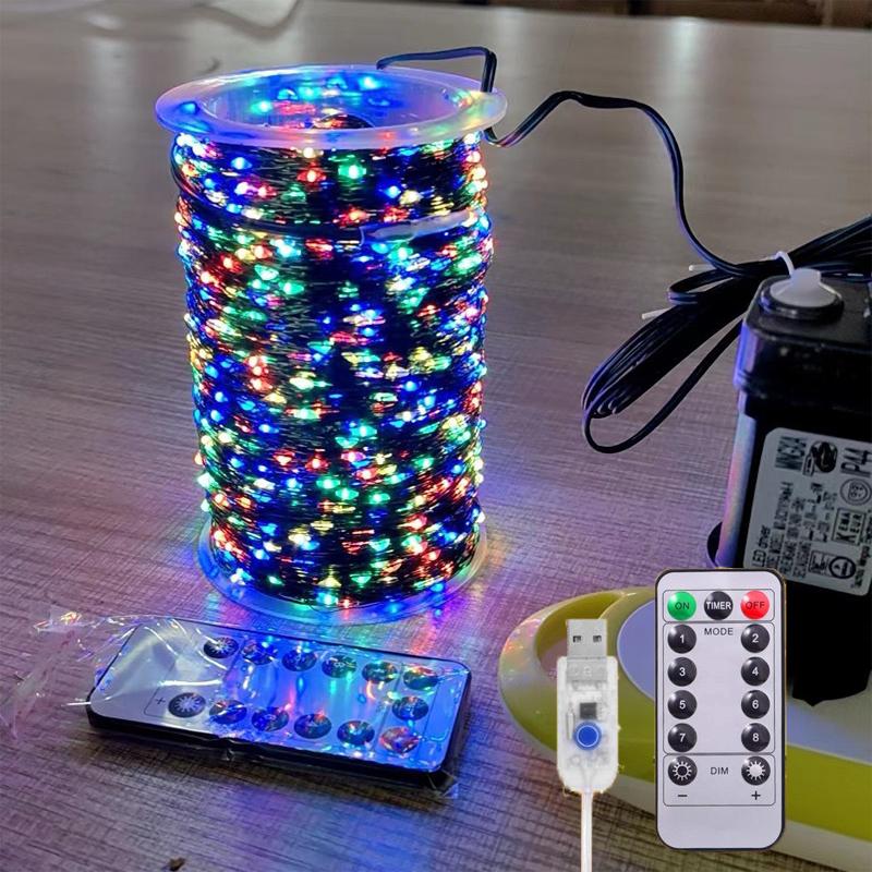 Grünes Kupferdraht-Girlandenlicht 5/10/20M LED-Lichterketten wasserdichte Lichterkette für Weihnachtshochzeits-Partydekoration