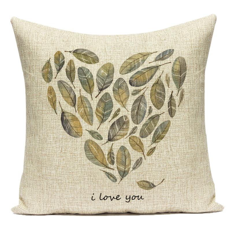 Country Style Cushions Cover Bird Feather Throw Pillow Case Home Decorative Sofa Bed Car Polyester Pillow Cover