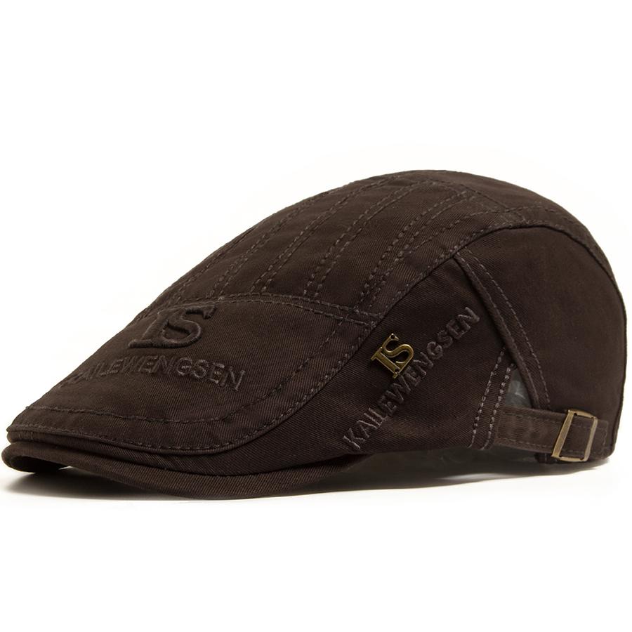 New Men Embroidery Flat Cap Summer Vintage Beret Visor For Male Fashion Casual Newsboy Hat Spring Autumn  Women Caps Adjustable