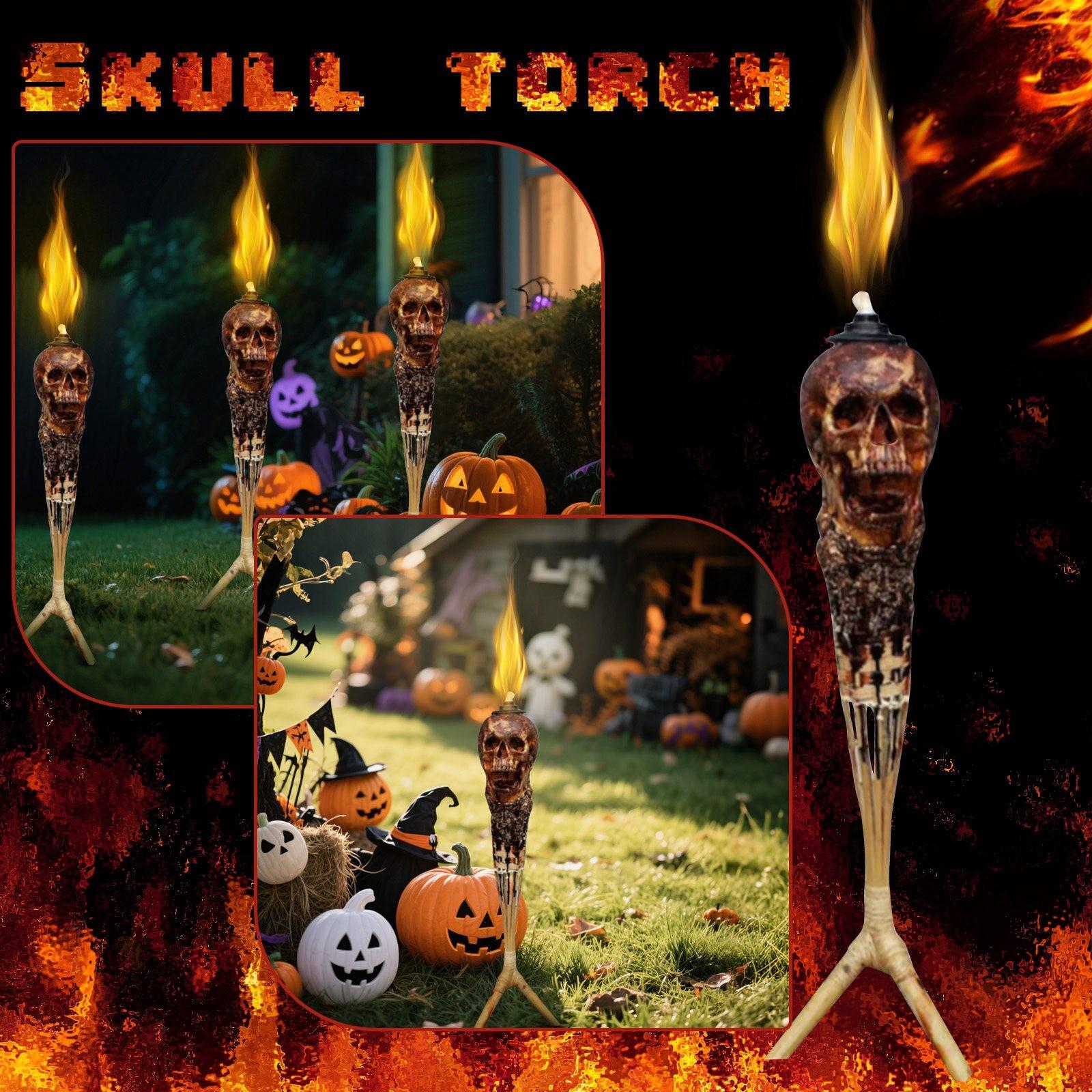 

Highlighting A Macabre Head, This Torch Doubles As Eerie Decor And A Fire - Breathing Centerpiece. It With To Ignite, Casting Flickering Shad One Size
