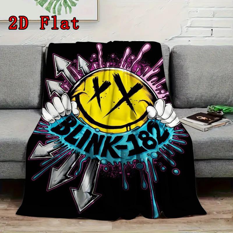 Colorful Stylized Symbols 2D Flat Pattern Flannel Blanket High Quality All Seasons Warmth and Comfort Perfect for Christmas Gifts.