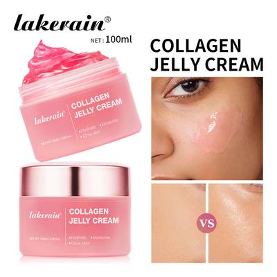 Collagen Jelly Cream Gel Feuchtigkeitscreme - Aufhellende Anti-Falten-Creme zur Reparatur und Pflege bei Tag und Nacht