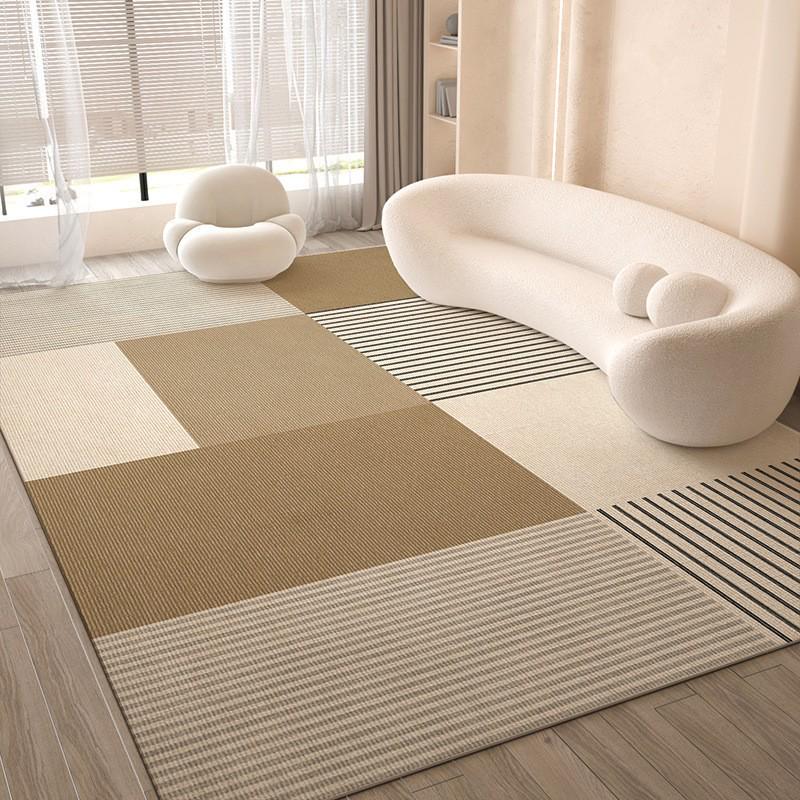 Cream-Style Luxury Carpet for Living Room: Elegant, Durable, and Easy-to-Clean Floor Mat.