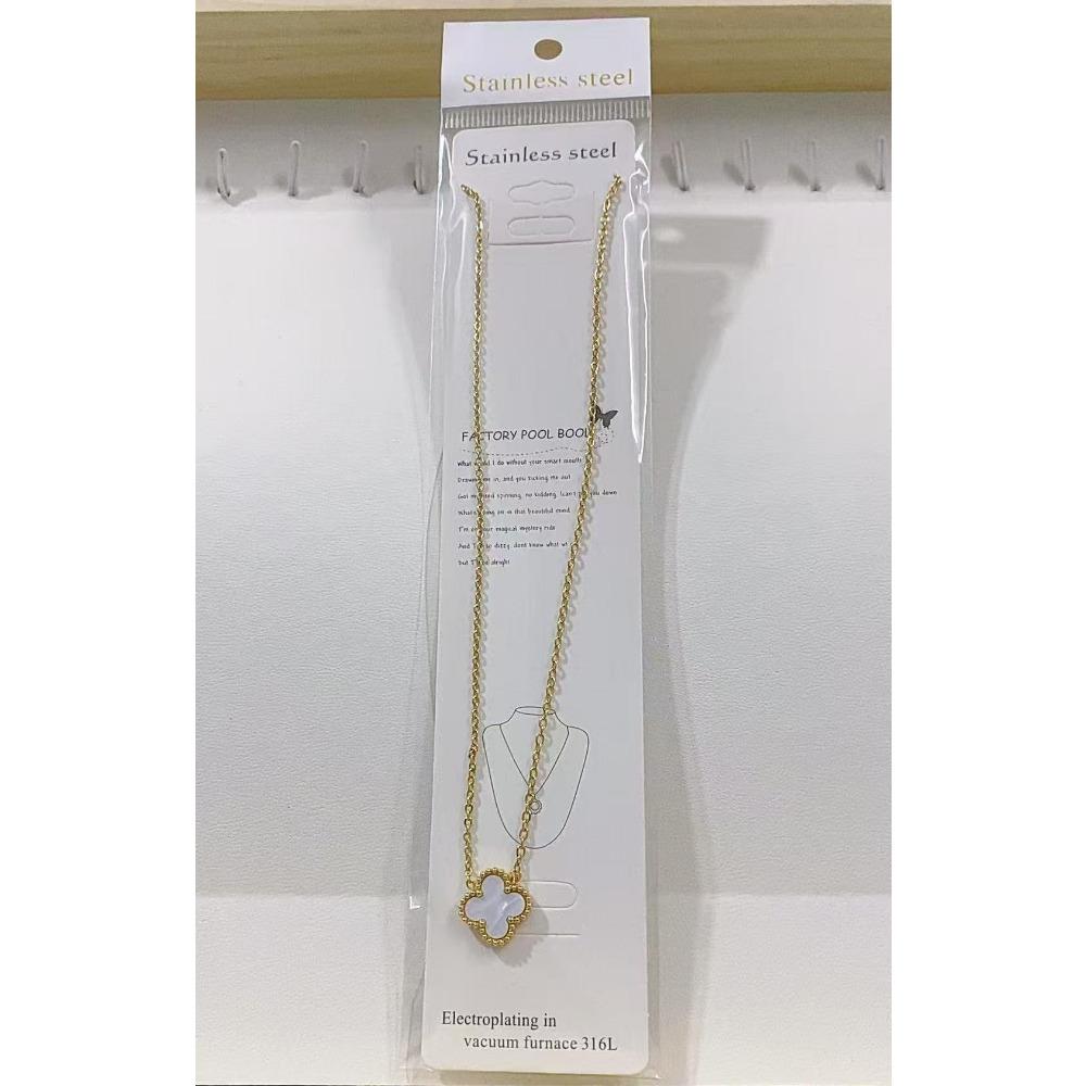 

Titanium Steel Four-leaf Clover Necklace for Women Versatile Choker Colorfast Delicate Pendant 18K
