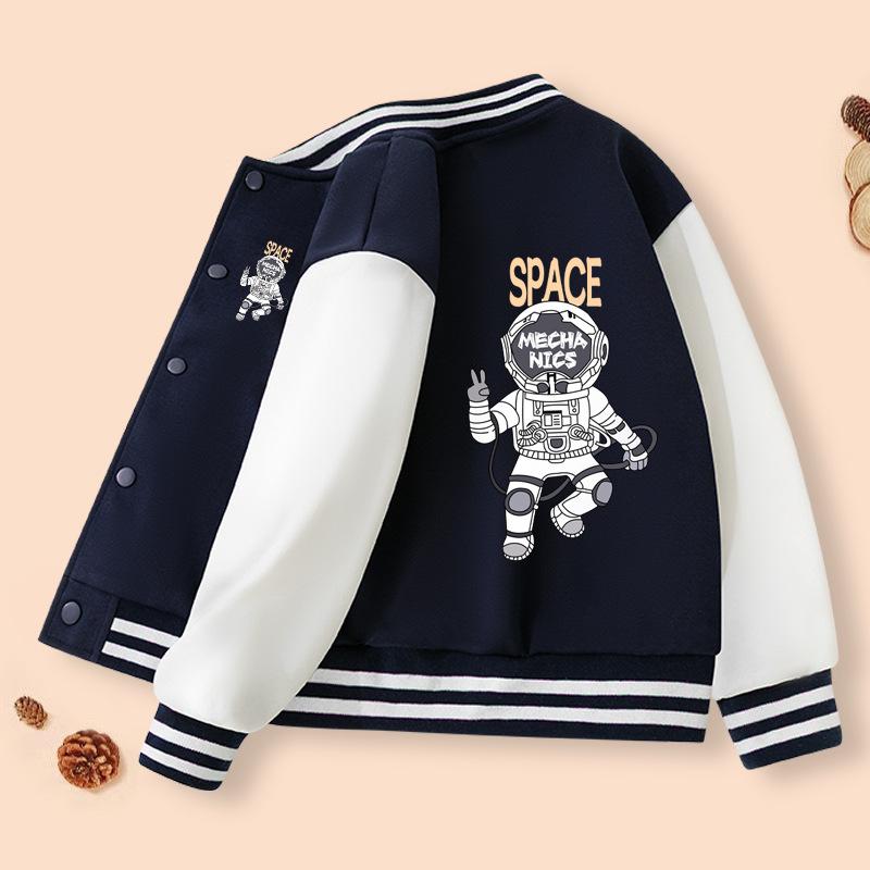 Boys Spring & Autumn Baseball Jacket - 2026 New Medium & Large Academy Style 140 cm
