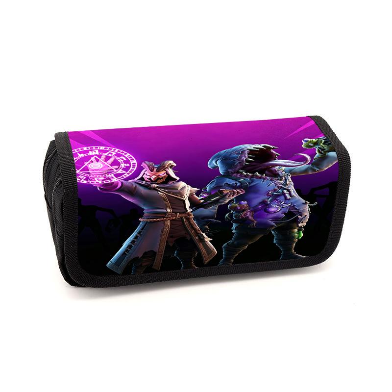 Fortnite Cartoon Lightweight Flip Top Pencil Pouch, Unisex Kids Aged 6-14 Light Portable Student Stationery Storage Case