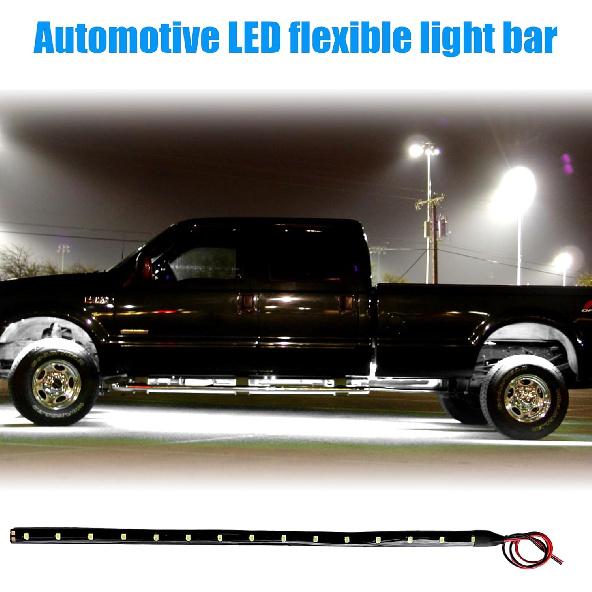 6 PCS 15 LED Strip Underbody Light, 1Ft 12V Waterproof Car Led Interior Exterior Strip Light with 6 Inch Wire, Flexible Auto Light Strip Decoration