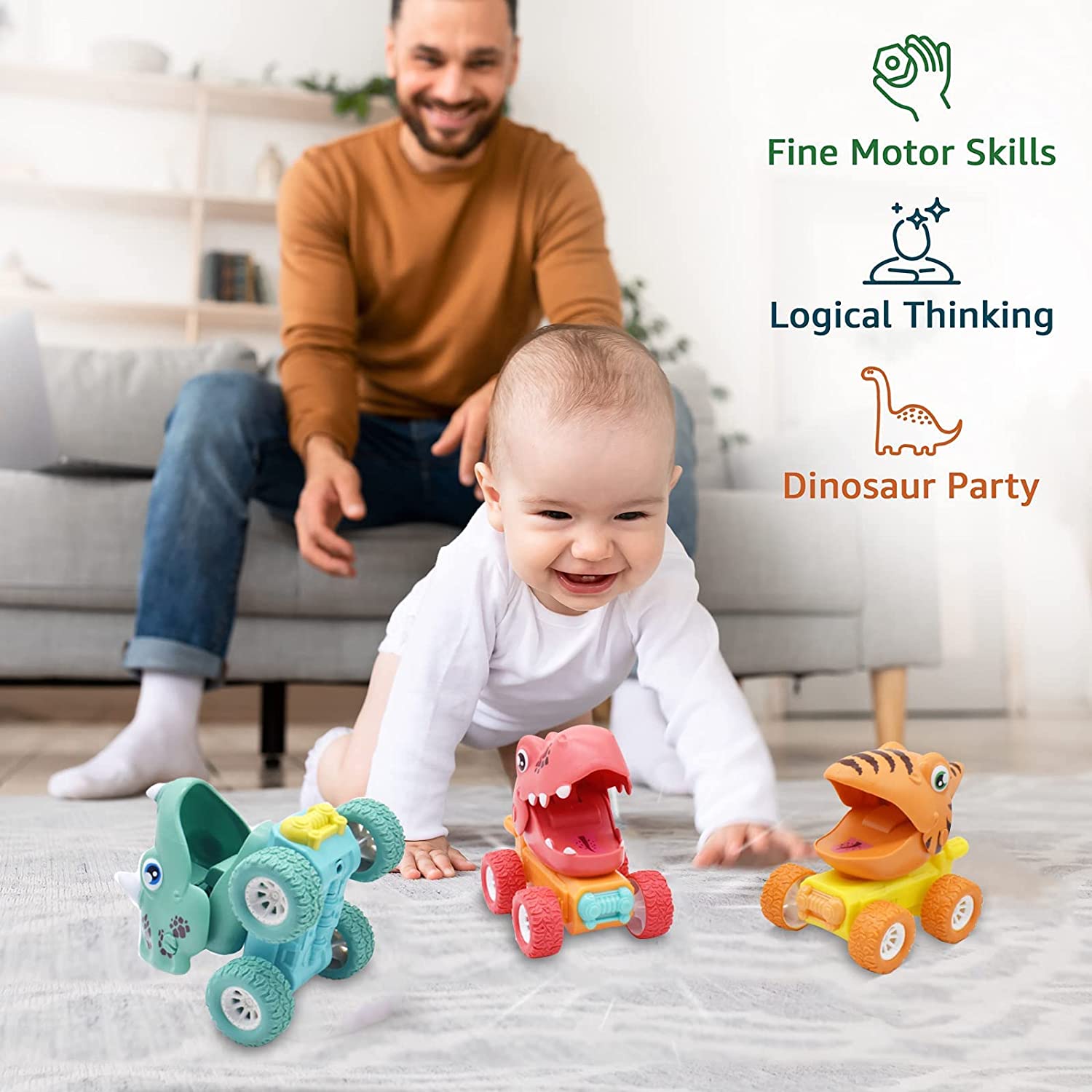 3 шт. игрушки-динозавры — фото 4