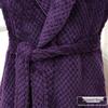 Extra langer Jacquard-Fleece-Bademantel für Paare - Dicker, warmer Fleece-Bademantel für Herren & Damen, Winterpyjama in Übergröße