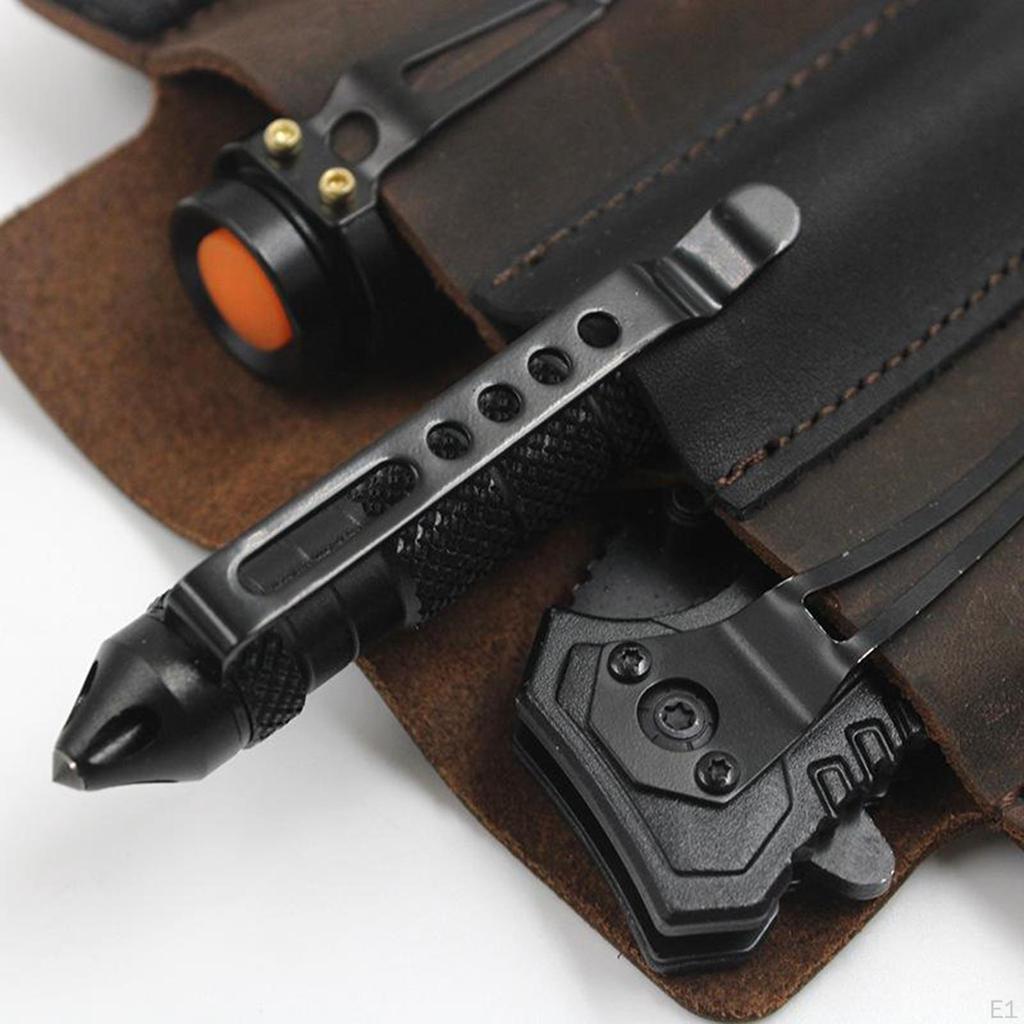 Leather Sheath Storage Pouch Belt Waist Bag for Outdoor Camping