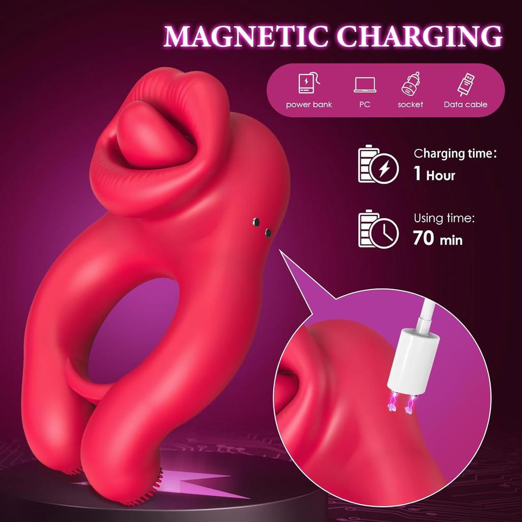 Men's Vibrating Penis Ring , Penis Vibrator, Clitoral and Testicle Stimulator, 10 Vibrations, Adjustable Vibrating Ring, Adult Sex Toys for Couples