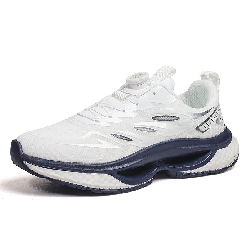 Men's Korean rotating shoelaces casual sneakers Four Season breathable light outdoor running shoes student non-slip sports shoes